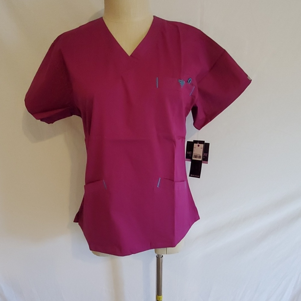 Med Couture Scrub top 8403 Sangria/ Real Teal
